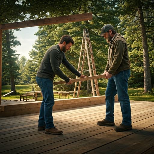 Men working together outdoors in warm light, representing the visible celebration and practice of Brotherhood.